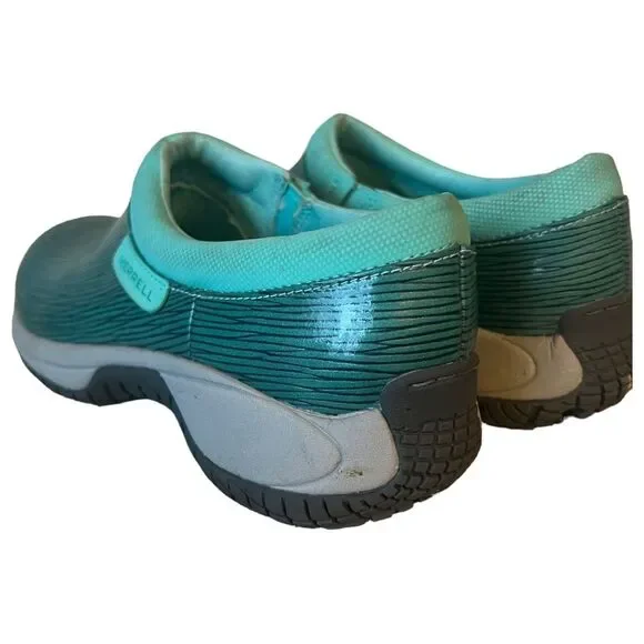 MERRELL Women's Encore Moc Pro
Shine Clog Shoes, Aqua/Navy/Grey Sz 7 - Picture 9 of 12